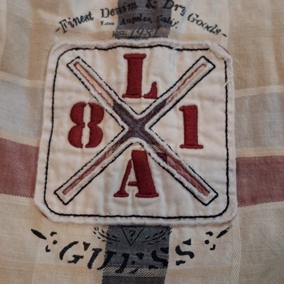 VTG Guess Women's Maroon & White Plaid Western Button Down Shirt Size XL - Picture 12 of 15